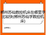 郴州苏仙数控机床在哪里学比较快(郴州苏仙学数控机床)