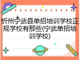 忻州宁武县单招培训学校正规学校有那些(宁武单招培训学校)