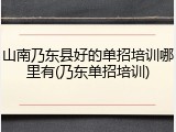 山南乃东县好的单招培训哪里有(乃东单招培训)