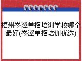梧州岑溪单招培训学校哪个最好(岑溪单招培训优选)