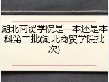 湖北商贸学院是一本还是本科第二批(湖北商贸学院批次)