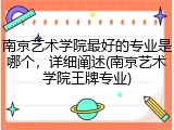 南京艺术学院最好的专业是哪个，详细阐述(南京艺术学院王牌专业)
