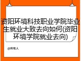资阳环境科技职业学院毕业生就业大致去向如何(资阳环境学院就业去向)