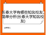 长春大学有哪些知名校友，简单分析(长春大学知名校友)