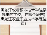 黑龙江农业职业技术学院是哪里的学校，在哪个城市(黑龙江农业职业技术学院位置)