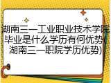 湖南三一工业职业技术学院毕业是什么学历有何优势(湖南三一职院学历优势)