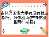 吉林外国语大学有没有就业指导，好就业吗(吉外就业指导与前景)