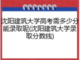 沈阳建筑大学高考需多少分能录取呢(沈阳建筑大学录取分数线)