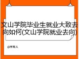文山学院毕业生就业大致去向如何(文山学院就业去向)