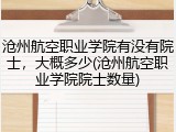 沧州航空职业学院有没有院士，大概多少(沧州航空职业学院院士数量)