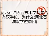 河北石油职业技术学院是否有双学位，为什么(河北石油双学位原因)