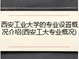 西安工业大学的专业设置概况介绍(西安工大专业概况)