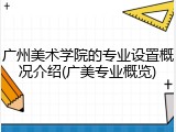 广州美术学院的专业设置概况介绍(广美专业概览)