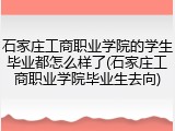 石家庄工商职业学院的学生毕业都怎么样了(石家庄工商职业学院毕业生去向)