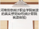 河南信息统计职业学院就读的真实感觉如何(统计职院就读体验)