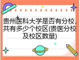 贵州医科大学是否有分校，共有多少个校区(贵医分校及校区数量)