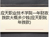 应天职业技术学院一年财政拨款大概多少钱(应天职院年拨款)