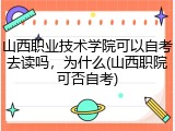 山西职业技术学院可以自考去读吗，为什么(山西职院可否自考)