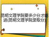 昆明文理学院要多少分才能进(昆明文理学院录取分)