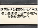陕西经济管理职业技术学院校长是谁,校长基本介绍(陕经院校领导简介)
