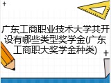 广东工商职业技术大学共开设有哪些类型奖学金(广东工商职大奖学金种类)