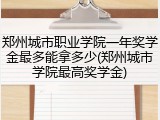 郑州城市职业学院一年奖学金最多能拿多少(郑州城市学院最高奖学金)