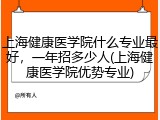 上海健康医学院什么专业最好，一年招多少人(上海健康医学院优势专业)
