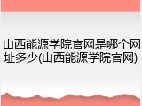 山西能源学院官网是哪个网址多少(山西能源学院官网)
