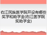 右江民族医学院开设有哪些奖学和助学金(右江医学院奖助学金)