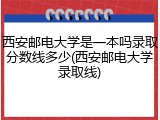 西安邮电大学是一本吗录取分数线多少(西安邮电大学录取线)