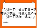 广东潮州卫生健康职业学院有多少学生，师资力量如何(潮州卫院师生规模)