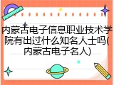 内蒙古电子信息职业技术学院有出过什么知名人士吗(内蒙古电子名人)