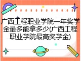 广西工程职业学院一年奖学金最多能拿多少(广西工程职业学院最高奖学金)