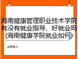海南健康管理职业技术学院有没有就业指导，好就业吗(海南健康学院就业如何)