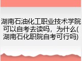 湖南石油化工职业技术学院可以自考去读吗，为什么(湖南石化职院自考可行吗)