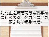 河北正定师范高等专科学校是什么级别，公办还是民办(正定师范级别性质)