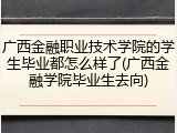 广西金融职业技术学院的学生毕业都怎么样了(广西金融学院毕业生去向)