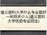 遵义医科大学什么专业最好，一年招多少人(遵义医科大学优势专业招生)