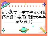 河北大学一年学费多少钱，还有哪些费用(河北大学学费及费用)