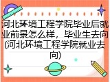 河北环境工程学院毕业后就业前景怎么样，毕业生去向(河北环境工程学院就业去向)