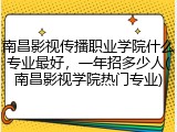 南昌影视传播职业学院什么专业最好，一年招多少人(南昌影视学院热门专业)