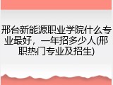 邢台新能源职业学院什么专业最好，一年招多少人(邢职热门专业及招生)