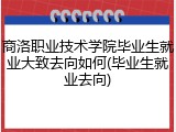 商洛职业技术学院毕业生就业大致去向如何(毕业生就业去向)