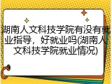 湖南人文科技学院有没有就业指导，好就业吗(湖南人文科技学院就业情况)