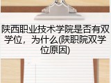 陕西职业技术学院是否有双学位，为什么(陕职院双学位原因)