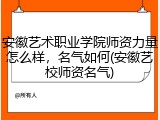 安徽艺术职业学院师资力量怎么样，名气如何(安徽艺校师资名气)