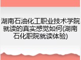 湖南石油化工职业技术学院就读的真实感觉如何(湖南石化职院就读体验)