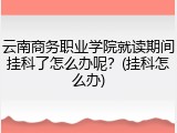 云南商务职业学院就读期间挂科了怎么办呢？(挂科怎么办)