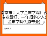 南京审计大学金审学院什么专业最好，一年招多少人(金审学院优势专业)