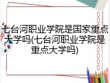 七台河职业学院是国家重点大学吗(七台河职业学院是重点大学吗)